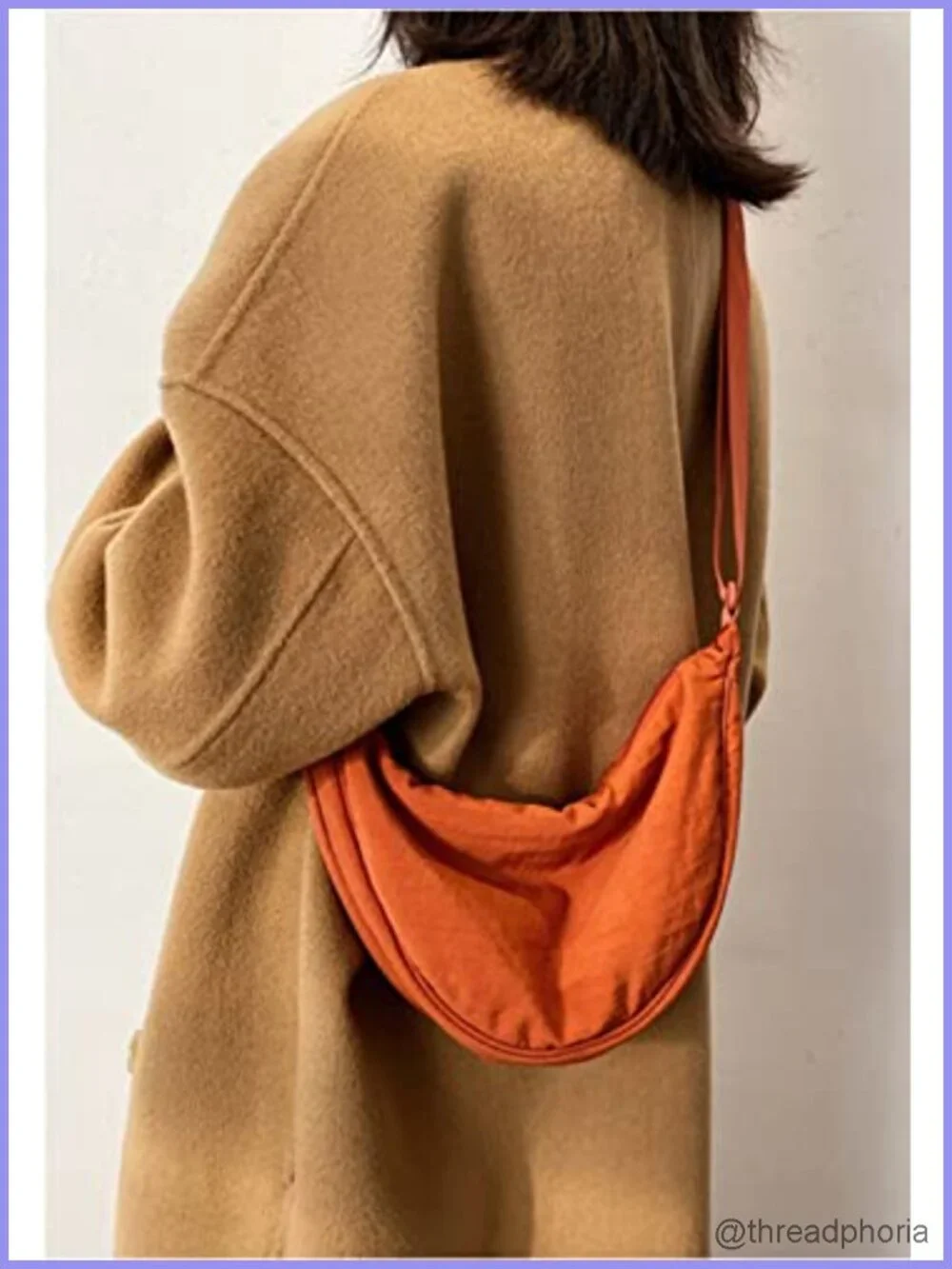 Nylon Crescent Hobo Crossbody Bag Lightweight Waterproof Adjustable Strap
